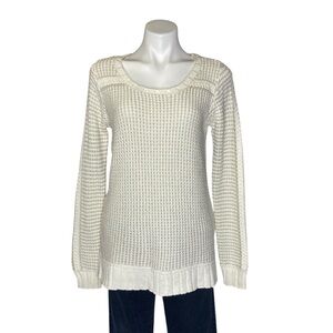 VANITY New Long Sleeve Crewneck Pullover Sweater Metallic Sparkle Medium